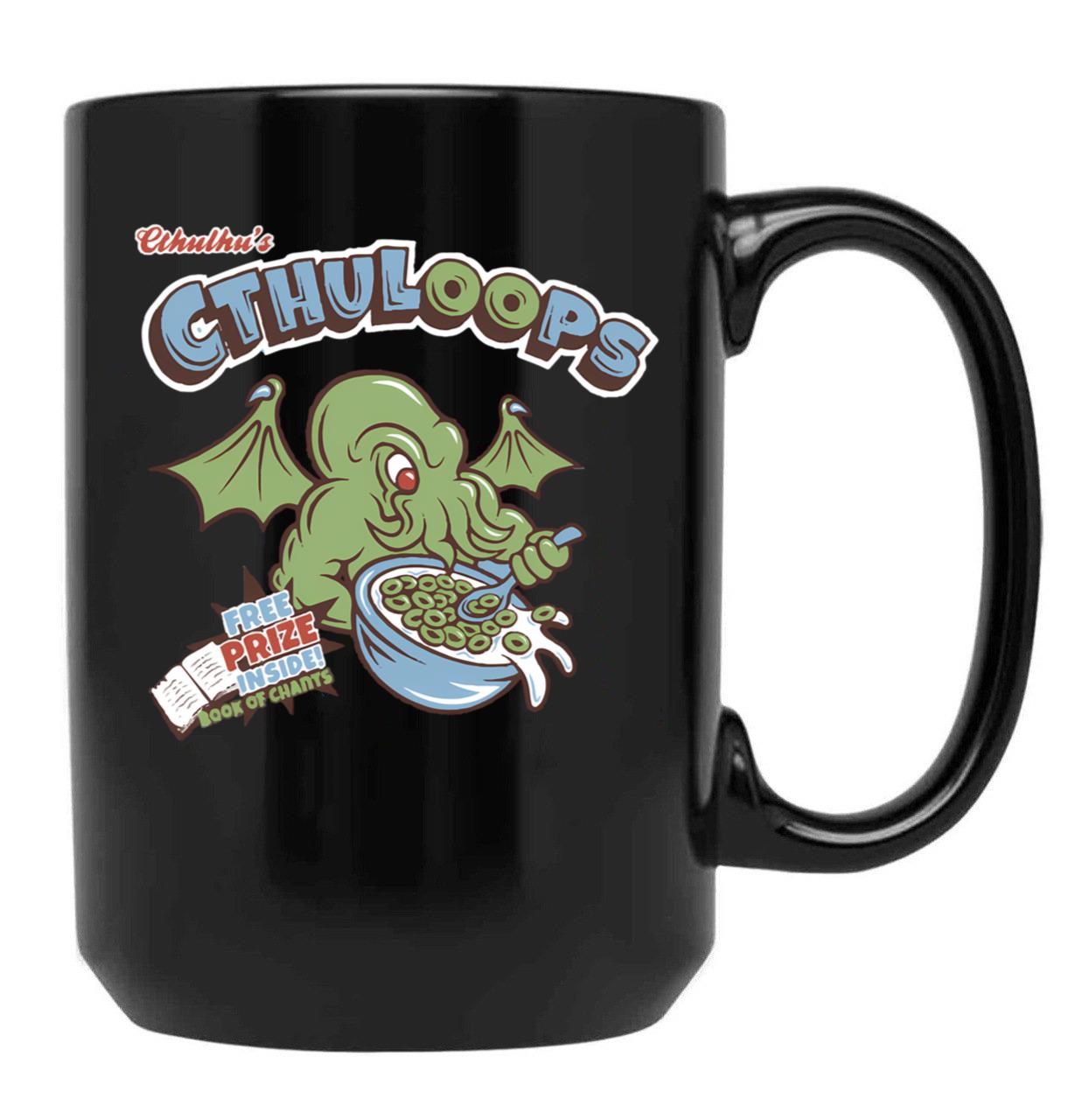 Cthulhu'S Loops Black Coffee Mug, Gift Coffee Mug