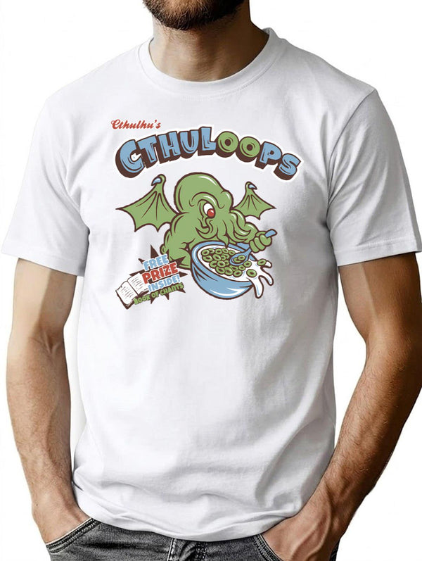 Cthulhu'S Loops Premium Heavyweight Cotton T-Shirt - White