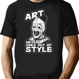 Cuan Horor Terrifier Film Halloween T-Shirt for Men & Women, T-Shirts Graphic Tee - Black