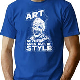 Cuan Horor Terrifier Film Halloween T-Shirt for Men & Women, T-Shirts Graphic Tee - Blue