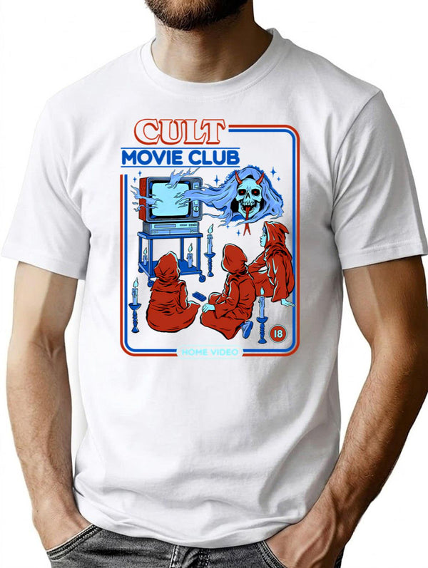 Cult Movie Club T-Shirt for Men & Women, T-Shirts Graphic Tee - White