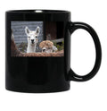 Curious Alpacas Cute Animals Black Coffee Mug, Gift Coffee Mug - Black