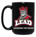 Curling Leads-Guarding The House- Blk Black Coffee Mug, Gift Coffee Mug