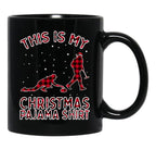 Curling Shirt Bonspiel Winter Sports Christmas Pajama Xmas Black Coffee Mug, Gift Coffee Mug - Black