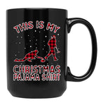 Curling Shirt Bonspiel Winter Sports Christmas Pajama Xmas Black Coffee Mug, Gift Coffee Mug