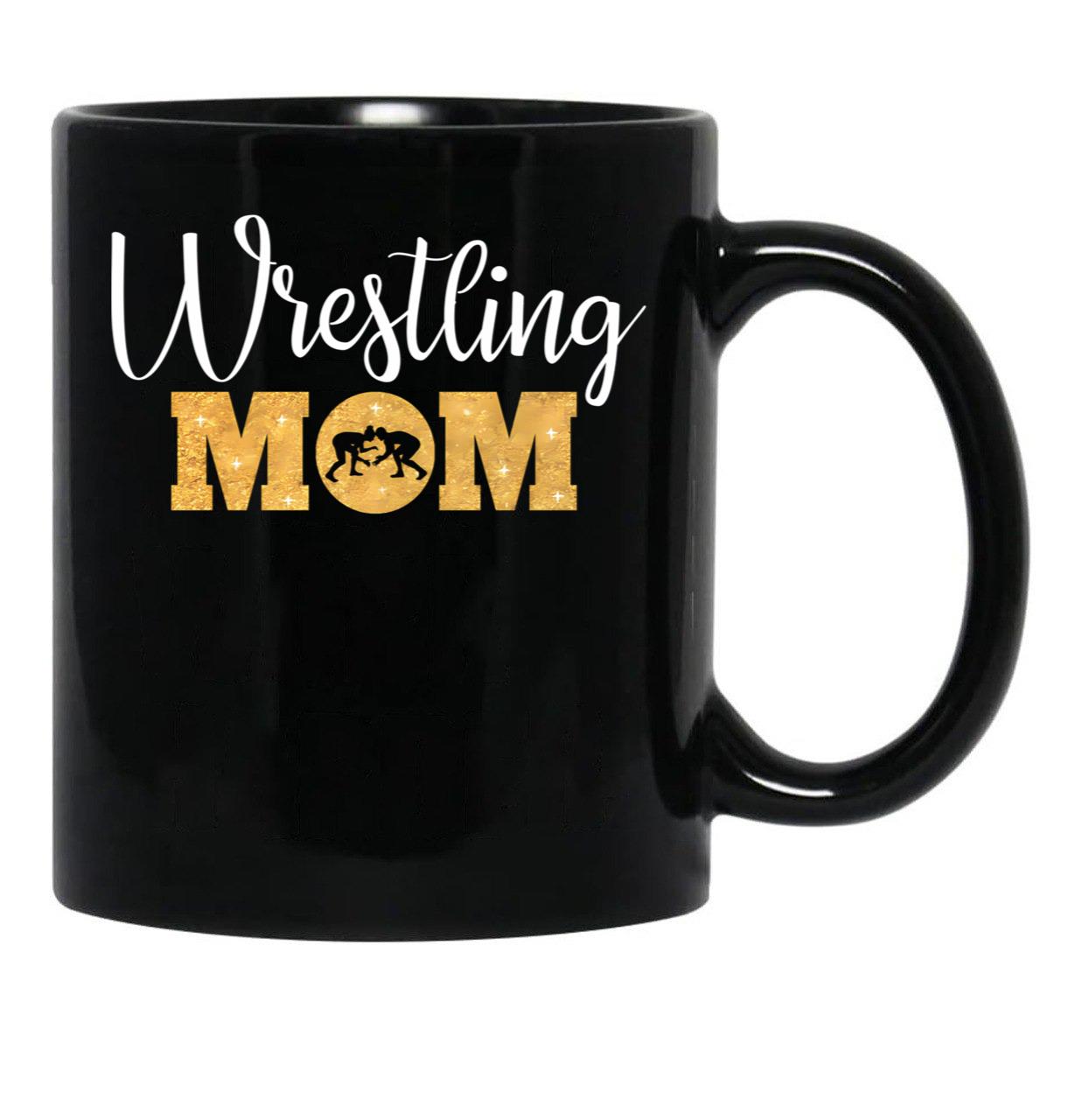 Cute Apparel For A Proud Wrestling Mom Black Coffee Mug, Gift Coffee Mug - Black