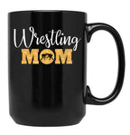 Cute Apparel For A Proud Wrestling Mom Black Coffee Mug, Gift Coffee Mug