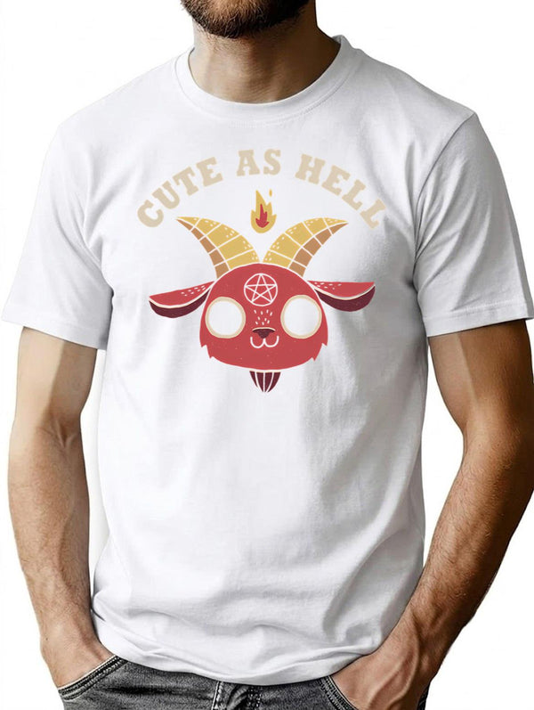 Cute As Hell T-Shirt for Men & Women, T-Shirts Graphic Tee - White