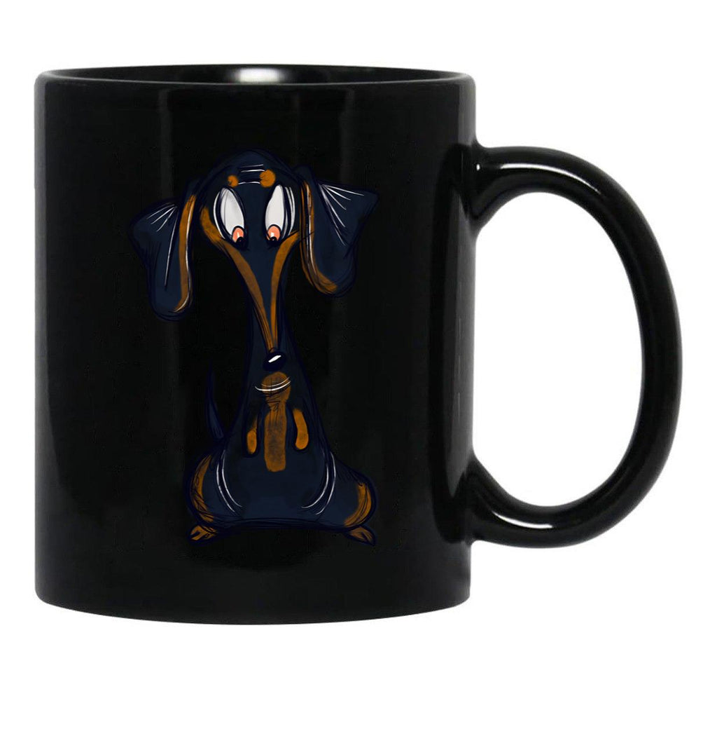 Cute Black And Tan Dachshund Black Coffee Mug, Gift Coffee Mug - Black
