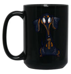 Cute Black And Tan Dachshund Black Coffee Mug, Gift Coffee Mug