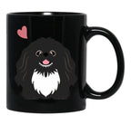 Cute Black And White Pekingese Peke Black Coffee Mug, Gift Coffee Mug - Black