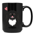 Cute Black And White Pekingese Peke Black Coffee Mug, Gift Coffee Mug