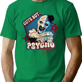 Cute But Psycho Halloween Retro Art The Clown T-Shirt for Men & Women, T-Shirts Graphic Tee - Green