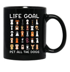 Cute Canine Puppy Dog Pets Pet All The Dogs Black Coffee Mug, Gift Coffee Mug - Black