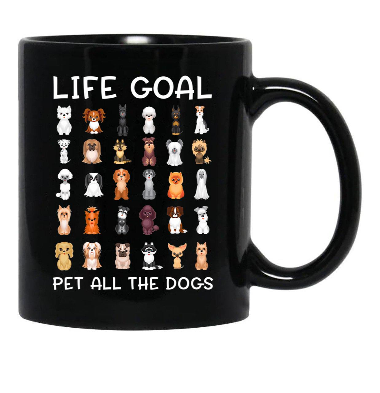 Cute Canine Puppy Dog Pets Pet All The Dogs Black Coffee Mug, Gift Coffee Mug - Black