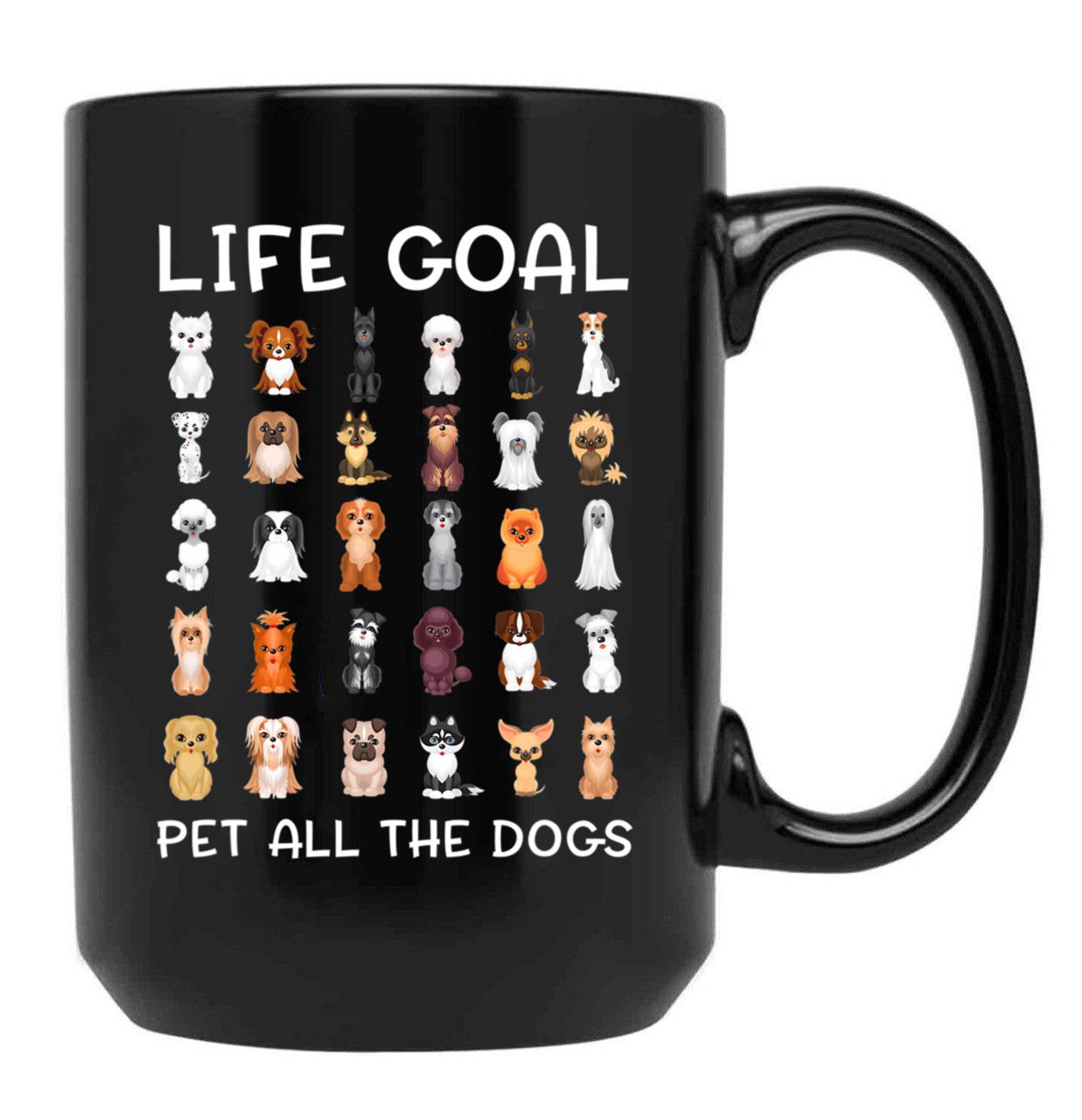 Cute Canine Puppy Dog Pets Pet All The Dogs Black Coffee Mug, Gift Coffee Mug
