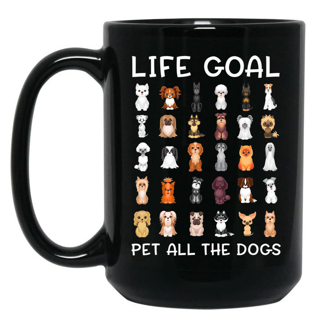 Cute Canine Puppy Dog Pets Pet All The Dogs Black Coffee Mug, Gift Coffee Mug
