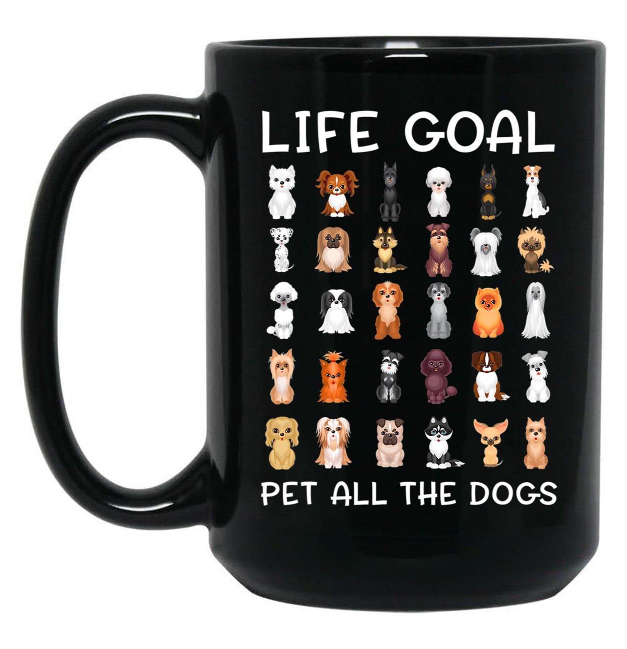 Cute Canine Puppy Dog Pets Pet All The Dogs Black Coffee Mug, Gift Coffee Mug