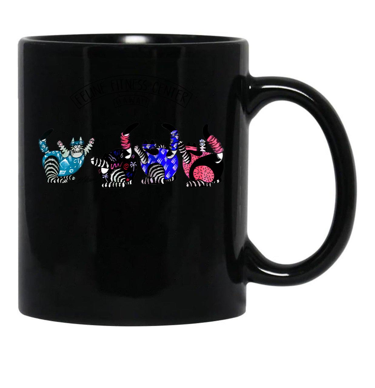 Cute Cat Feline Fitness Center Funny Cat Best Gift Ever Black Coffee Mug, Gift Coffee Mug - Black