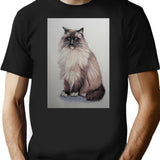 Cute Cat T-Shirt for Men & Women, T-Shirts Graphic Tee - Black