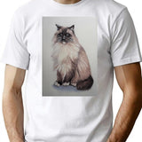 Cute Cat T-Shirt for Men & Women, T-Shirts Graphic Tee - White