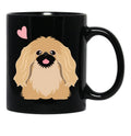 Cute Fawn Pekingese Peke Black Coffee Mug, Gift Coffee Mug - Black