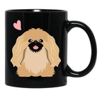 Cute Fawn Pekingese Peke Black Coffee Mug, Gift Coffee Mug - Black