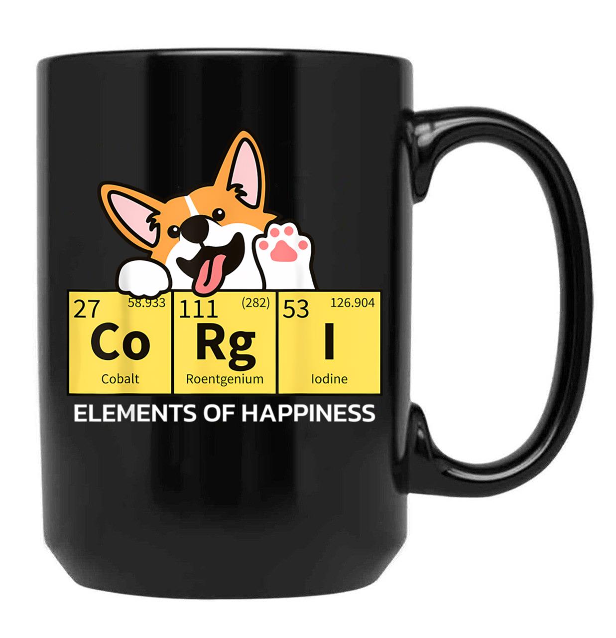 Cute Funny Corgi Lover Corgi Mom Corgi Dad Novelty T-Shirt Black Coffee Mug, Gift Coffee Mug