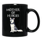 Cute Funny _ Unique Siberian Husky Dog Mom Black Coffee Mug, Gift Coffee Mug - Black