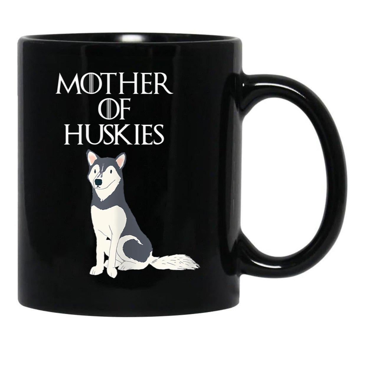 Cute Funny _ Unique Siberian Husky Dog Mom Black Coffee Mug, Gift Coffee Mug - Black