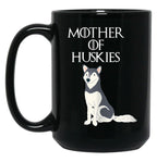 Cute Funny _ Unique Siberian Husky Dog Mom Black Coffee Mug, Gift Coffee Mug