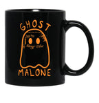 Cute Ghost Malone Fall Season Funny Halloween Spooky Season Black Coffee Mug, Gift Coffee Mug - Black