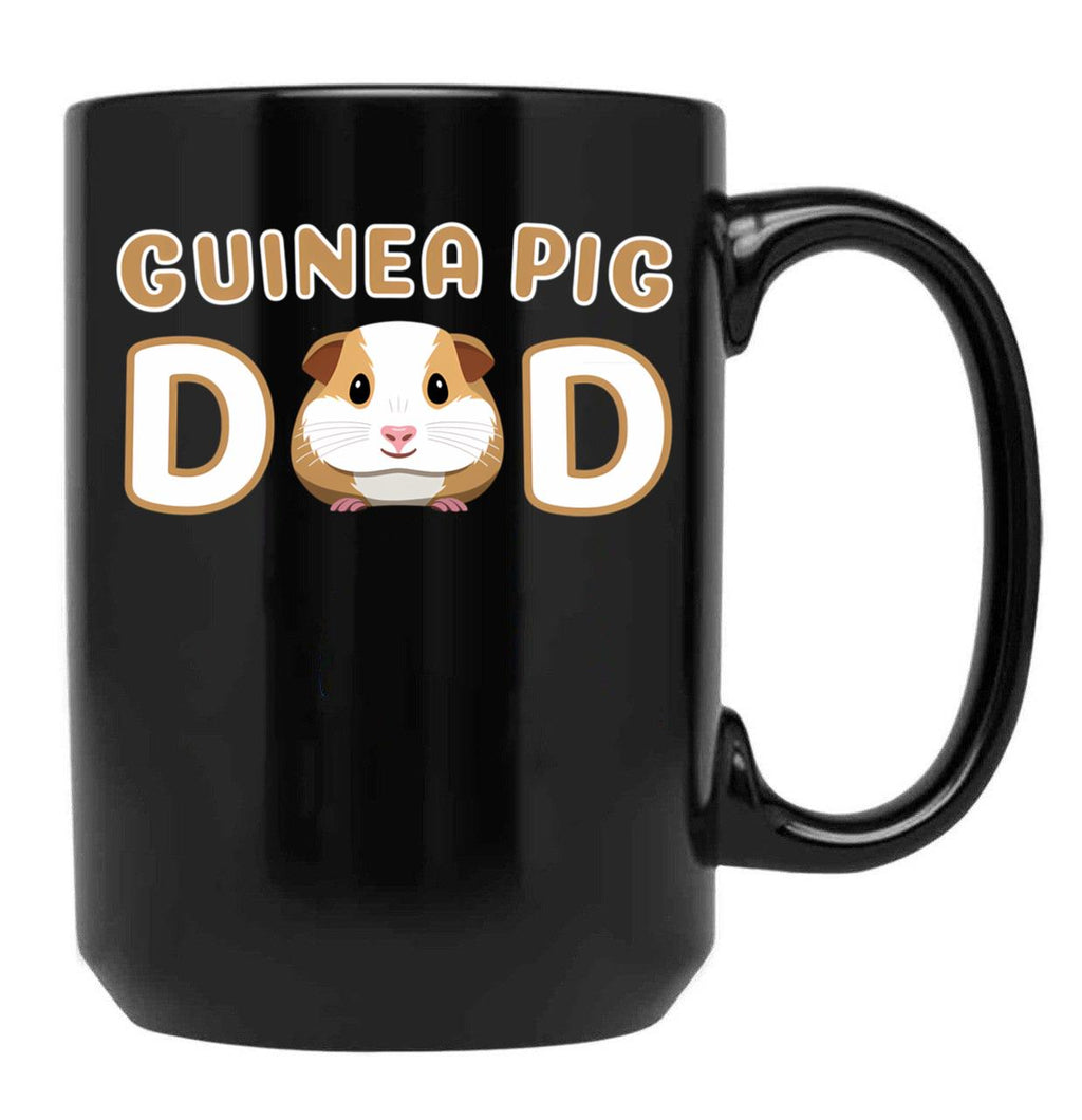 Cute Guinea Pig Dad Black Coffee Mug, Gift Coffee Mug