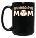 Cute Guinea Pig Mom Black Coffee Mug, Gift Coffee Mug