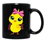 Cute Mama Duck Mom Mothers Day Black Coffee Mug, Gift Coffee Mug - Black