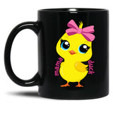 Cute Mama Duck Mom Mothers Day Black Coffee Mug, Gift Coffee Mug - Black