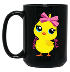 Cute Mama Duck Mom Mothers Day Black Coffee Mug, Gift Coffee Mug