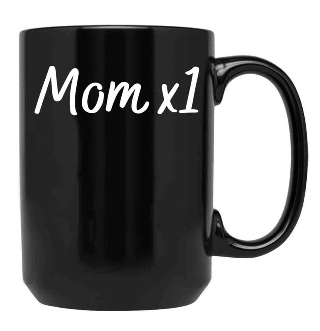 Cute Mom Of One Only Child Graphic Black Coffee Mug, Gift Coffee Mug