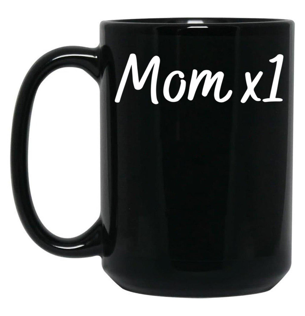 Cute Mom Of One Only Child Graphic Black Coffee Mug, Gift Coffee Mug