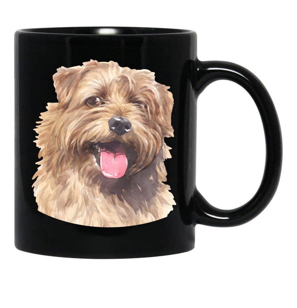 Cute Norfolk Terrier Watercolor Art Black Coffee Mug, Gift Coffee Mug - Black