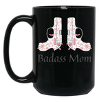 Cute Pink Gun For Badass Mom Black Coffee Mug, Gift Coffee Mug