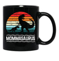 Cute Protective Mom Mommasaurus W Baby T-Rex Black Coffee Mug, Gift Coffee Mug - Black