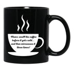 Cute Pun For Exhausted Supermoms Black Coffee Mug, Gift Coffee Mug - Black