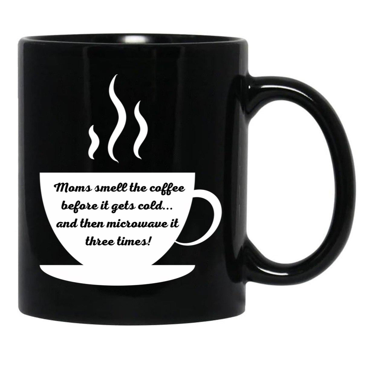 Cute Pun For Exhausted Supermoms Black Coffee Mug, Gift Coffee Mug - Black