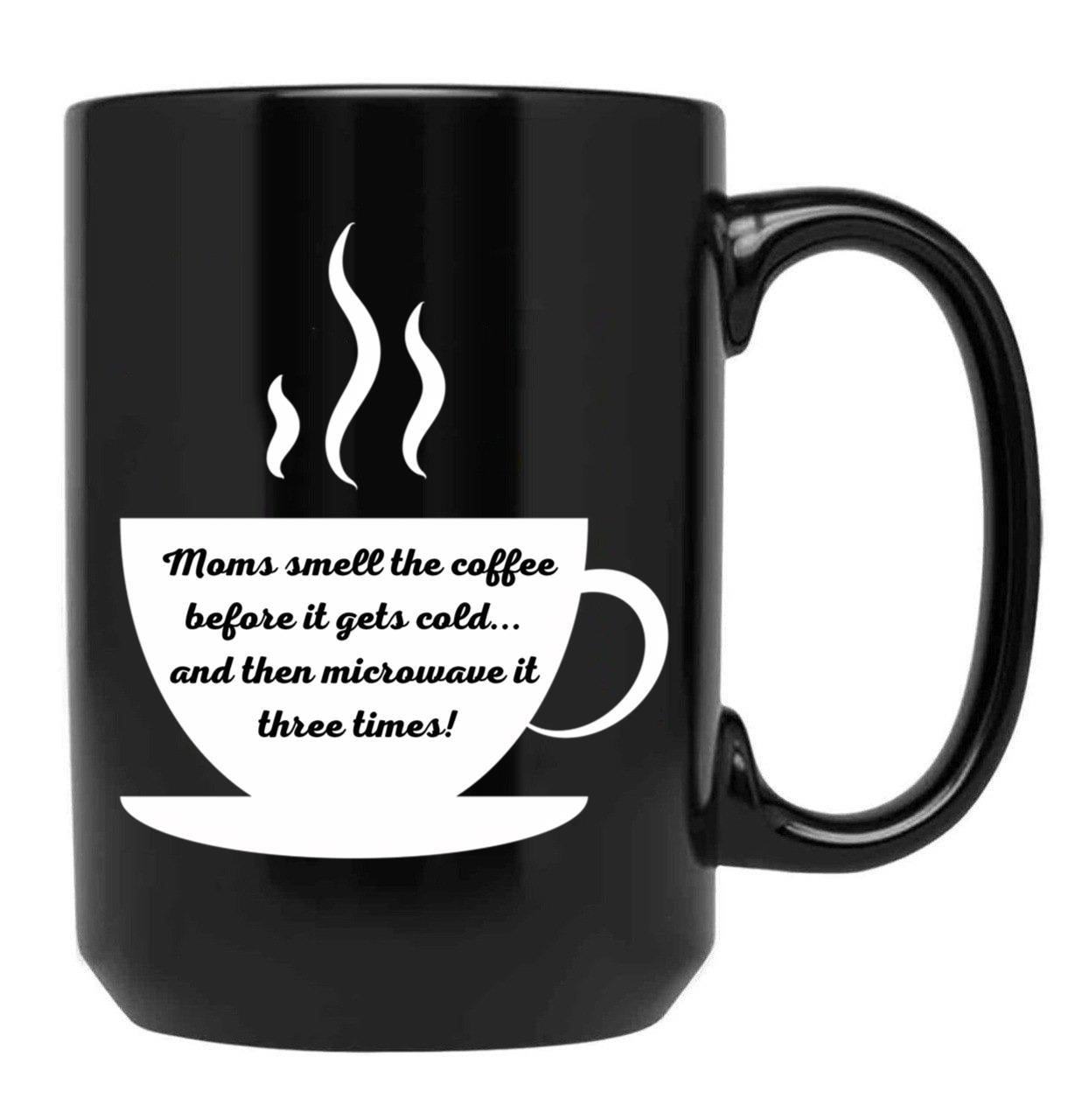 Cute Pun For Exhausted Supermoms Black Coffee Mug, Gift Coffee Mug
