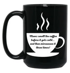 Cute Pun For Exhausted Supermoms Black Coffee Mug, Gift Coffee Mug
