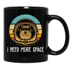 Cute Schnauzer Astronaut - Funny Schnauzer Black Coffee Mug, Gift Coffee Mug - Black