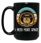 Cute Schnauzer Astronaut - Funny Schnauzer Black Coffee Mug, Gift Coffee Mug