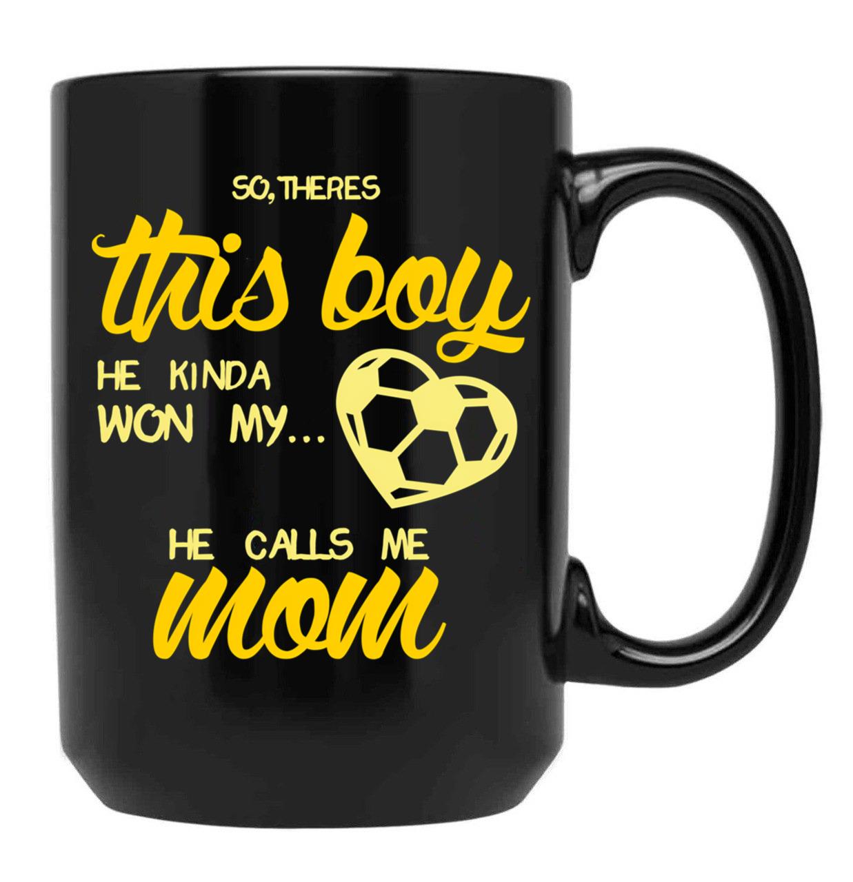 Cute Soccer Mom Shirt World Cup Funny Quote Saying Black Coffee Mug, Gift Coffee Mug
