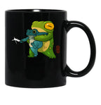 Cute Stabby Frog Being Held Back Let It Go Bro Artwork Asian Style Black Coffee Mug, Gift Coffee Mug - Black